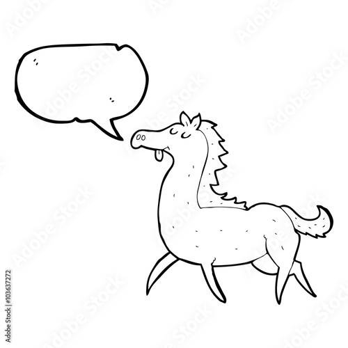 speech bubble cartoon horse