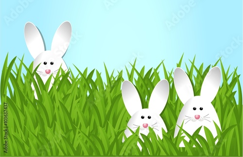 Holiday background with Easter bunnies
