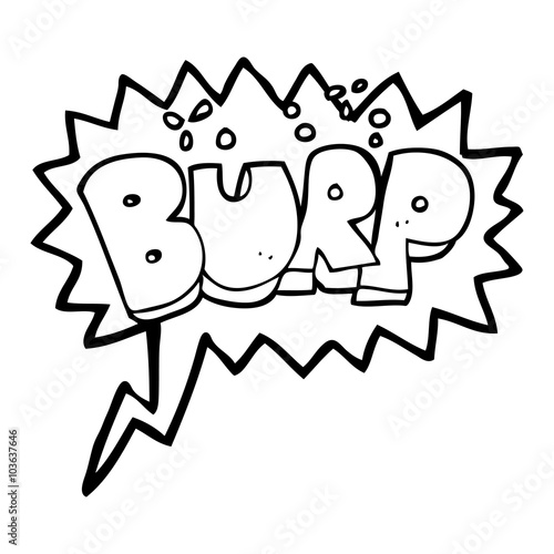 speech bubble cartoon burp text