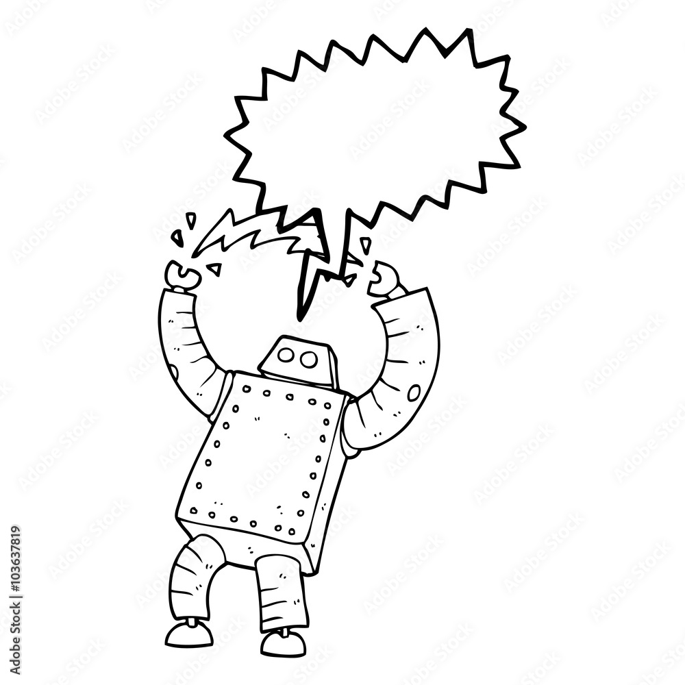 speech bubble cartoon robot speech bubble cartoon robot