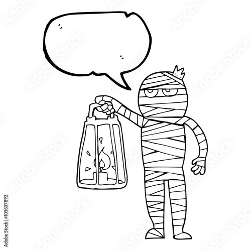 speech bubble cartoon mummy