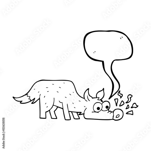 speech bubble cartoon dog sniffing