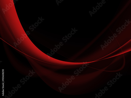 Soft abstract red flowing design on black background