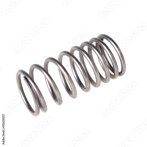 Metal spring isolated on white