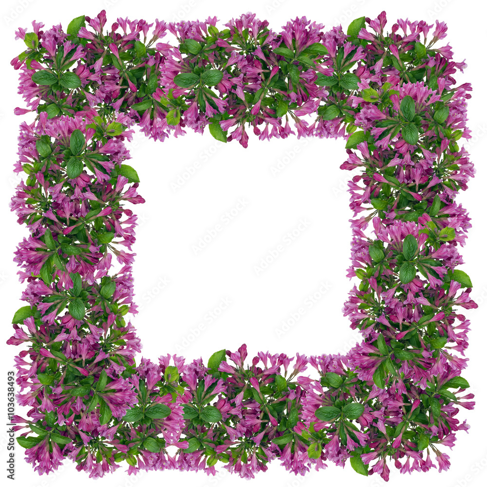 Easter frame from pink bells flowers Easter frame from pink bells flowers