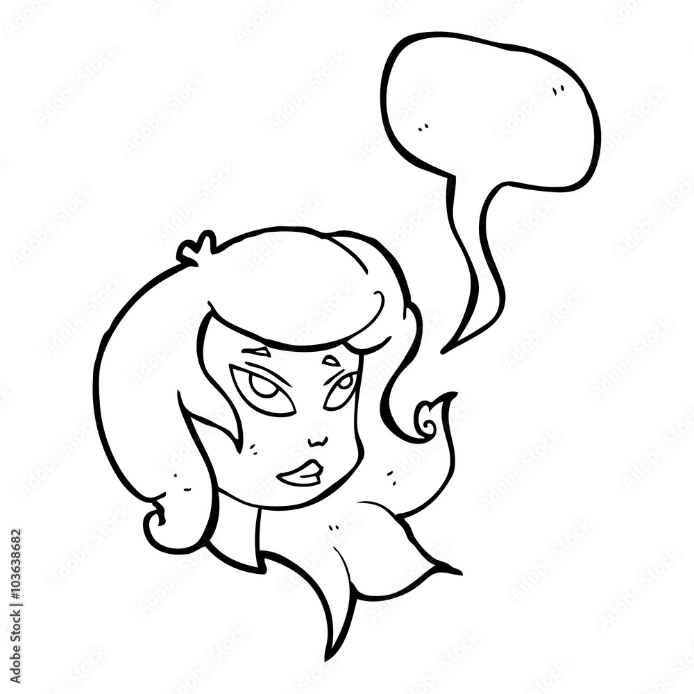 speech bubble cartoon female face speech bubble cartoon female face