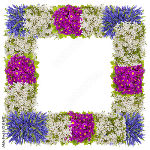 Fototapeta Naklejka Na Ścianę i Meble -  Springs Easter frame from flowers