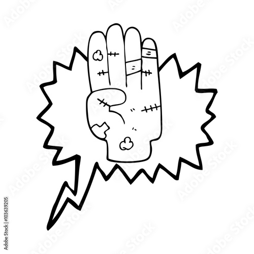 speech bubble cartoon injured hand