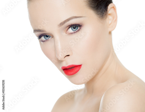 Natural Beauty With Coral Lips