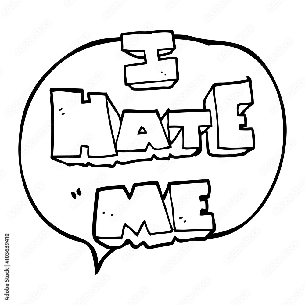 I hate me speech bubble cartoon symbol I hate me speech bubble cartoon symbol