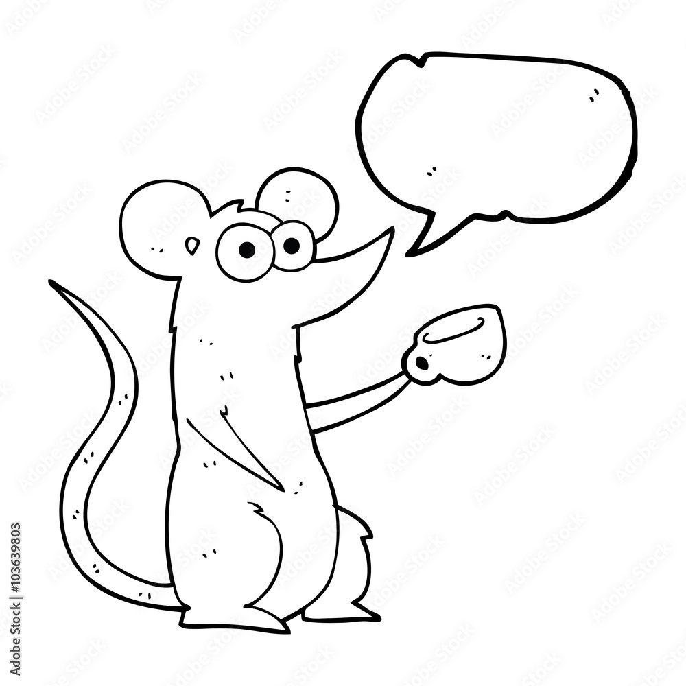 speech bubble cartoon mouse with coffee cup speech bubble cartoon mouse with coffee cup
