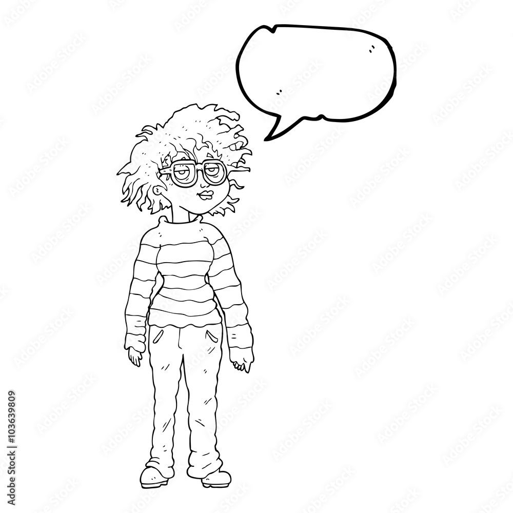 speech bubble cartoon geeky girl speech bubble cartoon geeky girl