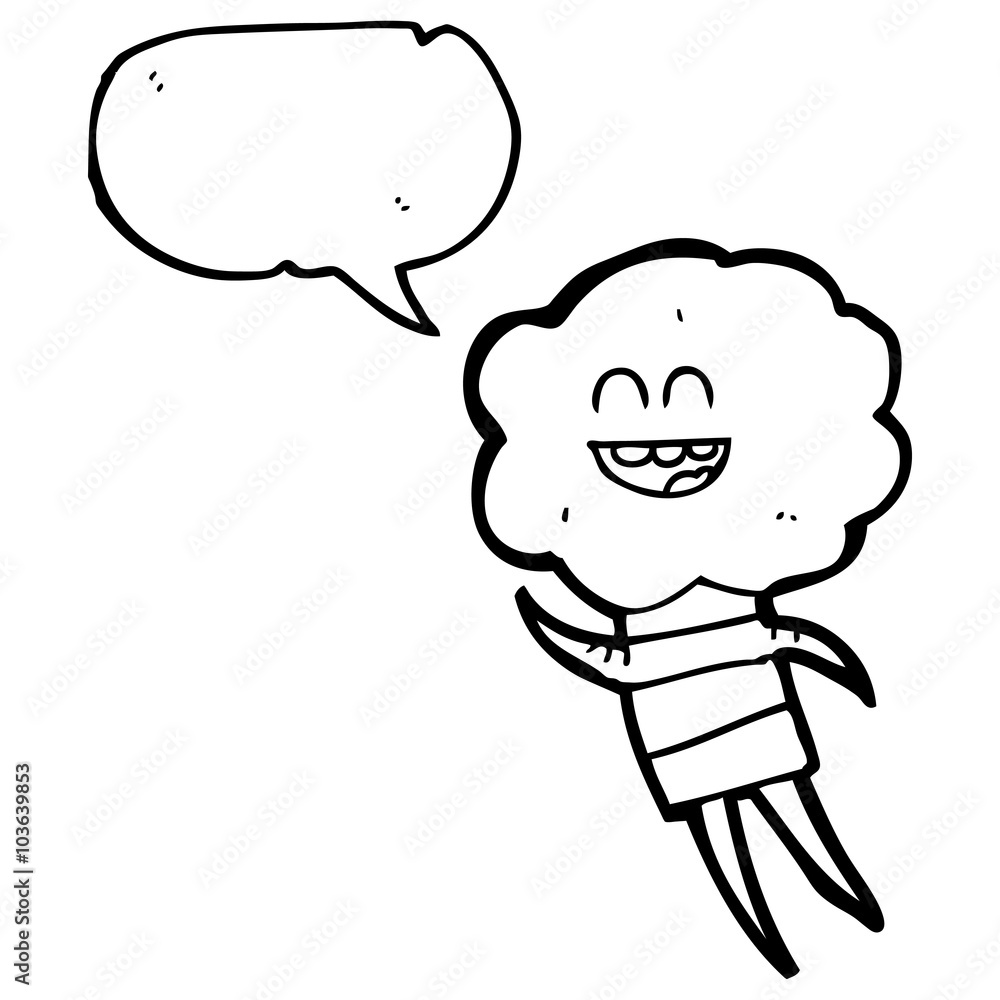 speech bubble cartoon cute cloud head creature speech bubble cartoon cute cloud head creature