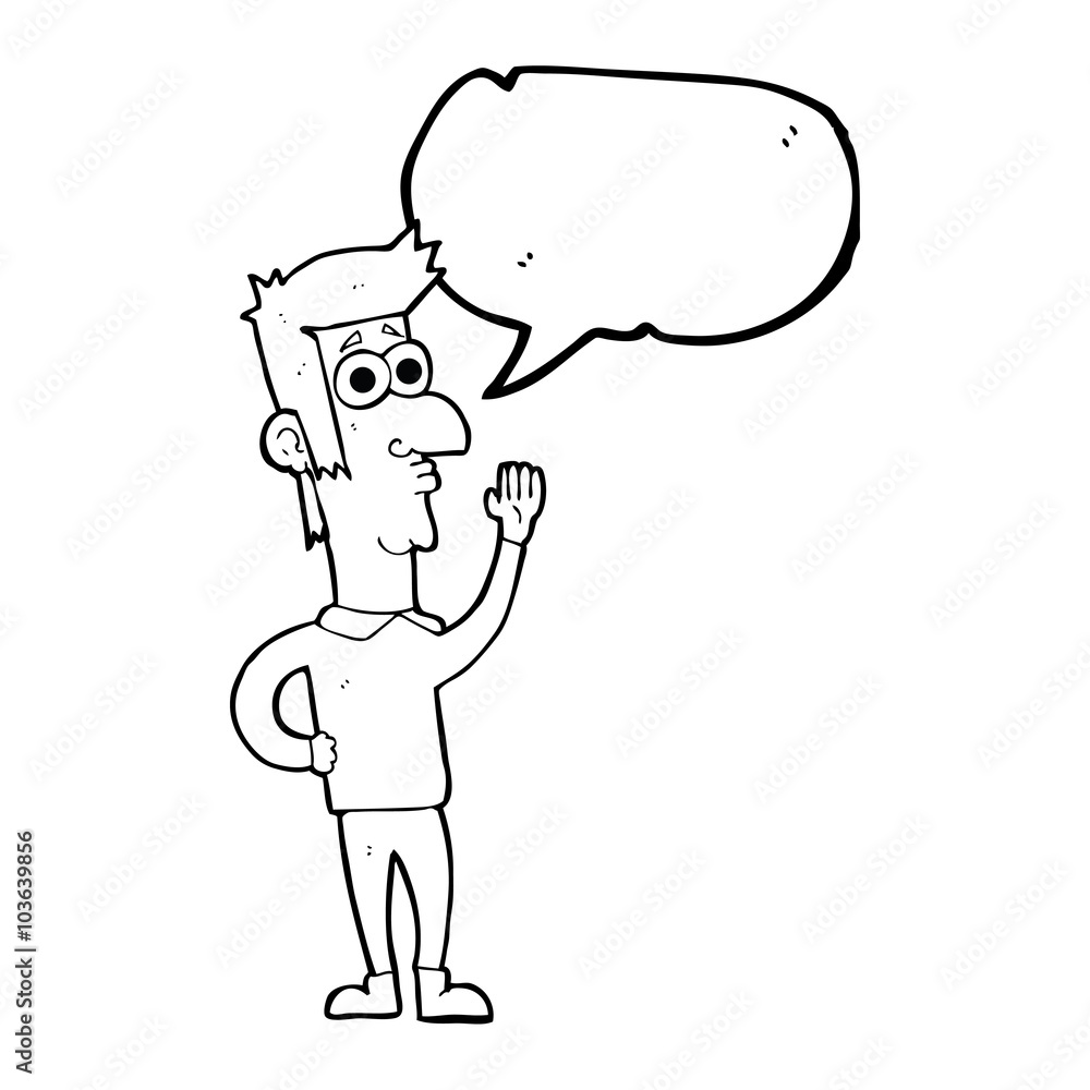 speech bubble cartoon man waving speech bubble cartoon man waving