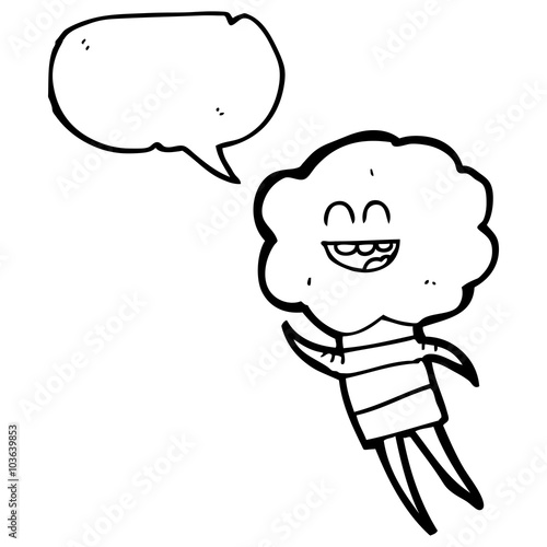 speech bubble cartoon cute cloud head creature