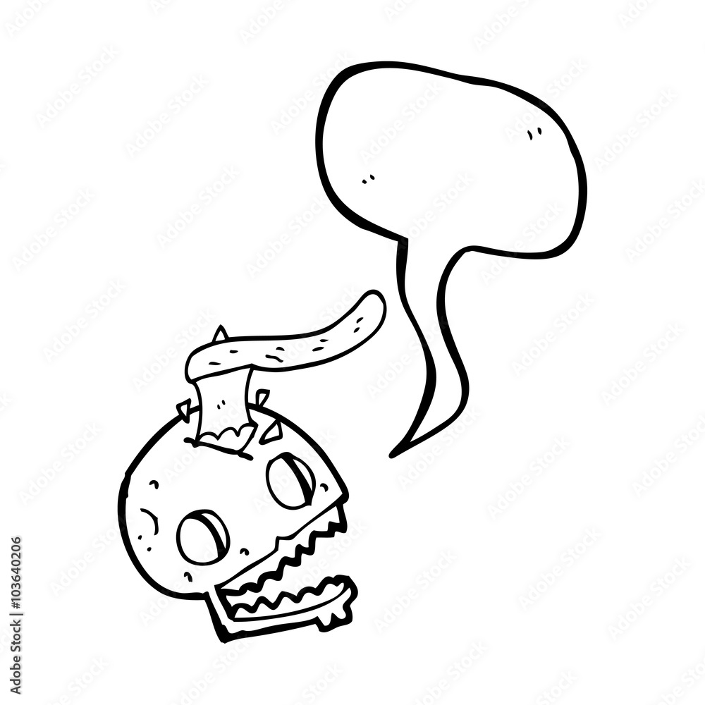 speech bubble cartoon axe in skull speech bubble cartoon axe in skull