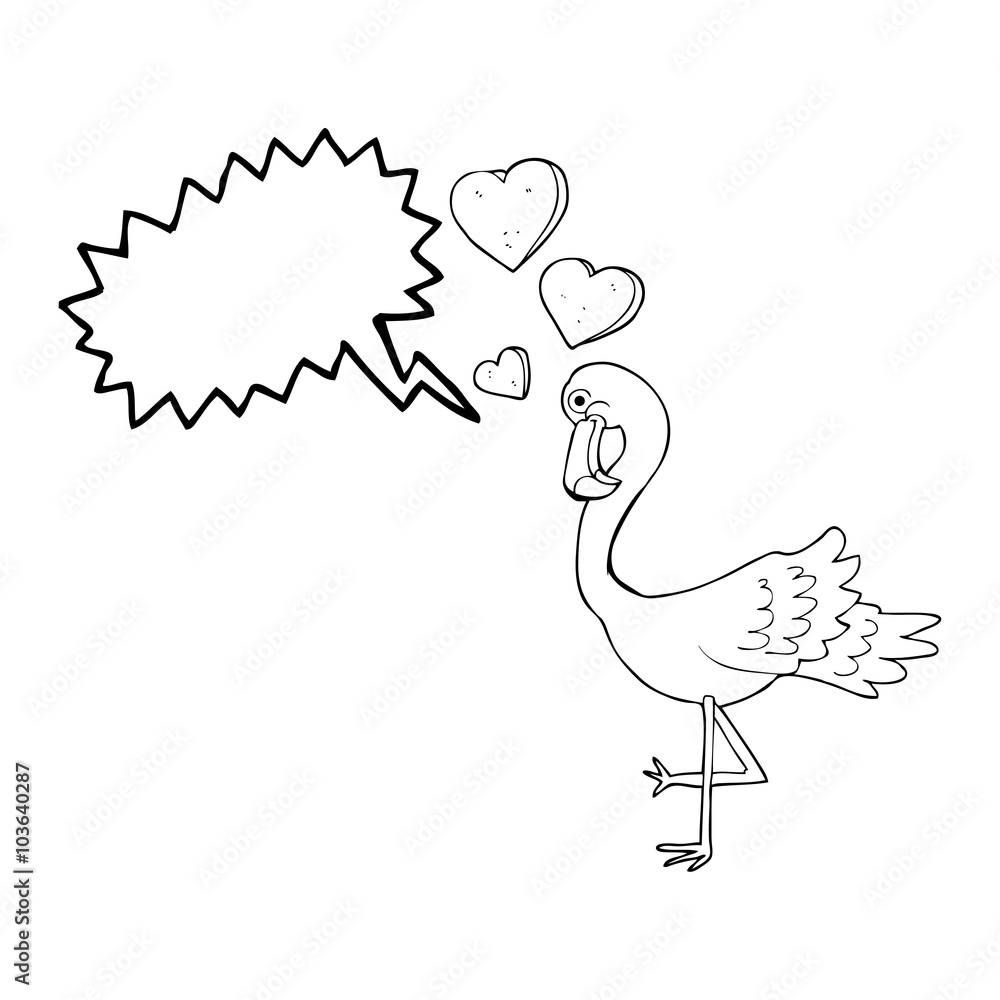 speech bubble cartoon flamingo in love speech bubble cartoon flamingo in love