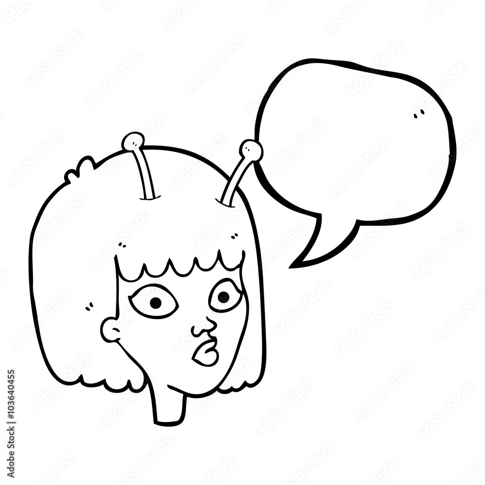 speech bubble cartoon female alien speech bubble cartoon female alien