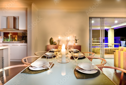 Dinner table setting in a house © JRstock