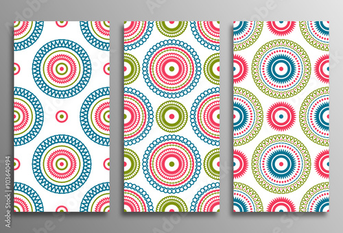 Set vintage universal different seamless eastern patterns