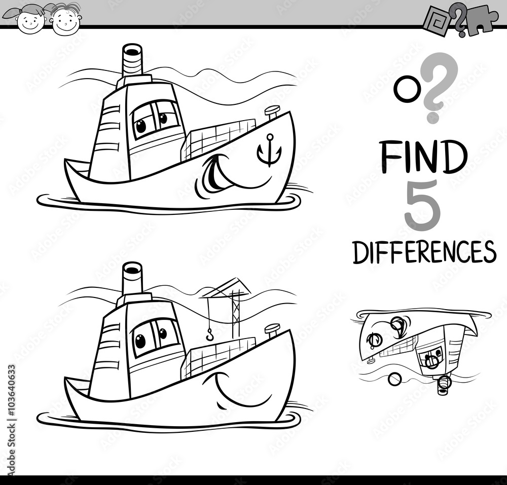 find the differences coloring page