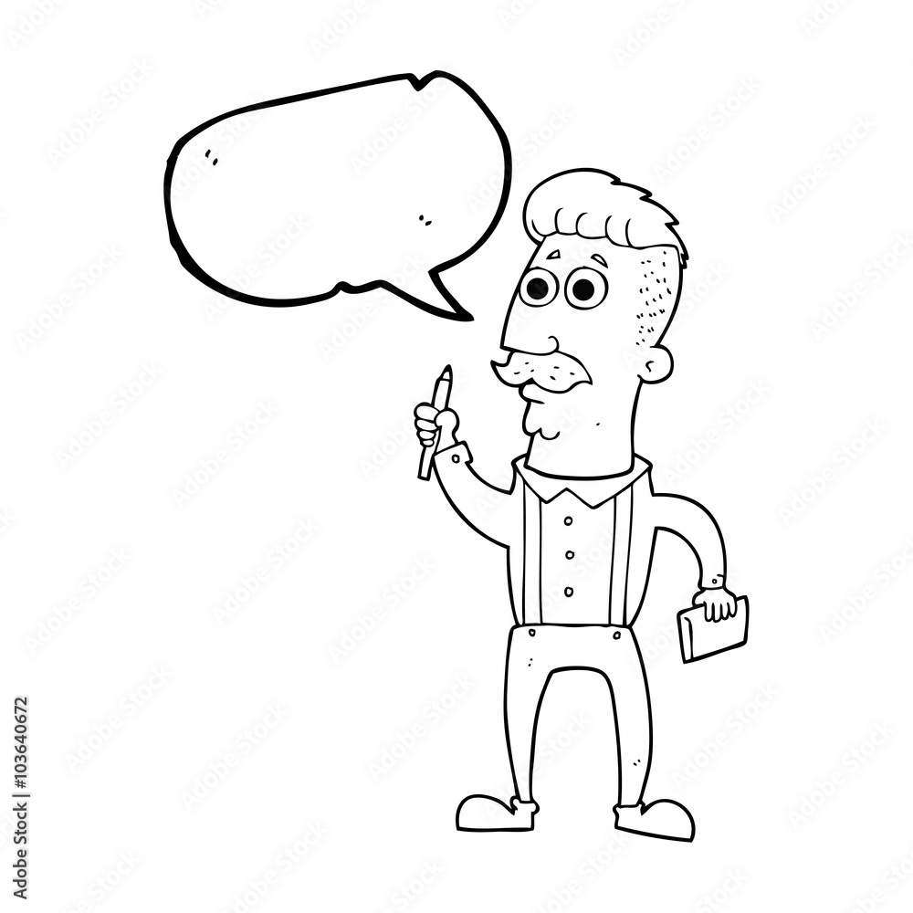 speech bubble cartoon man with notebook speech bubble cartoon man with notebook
