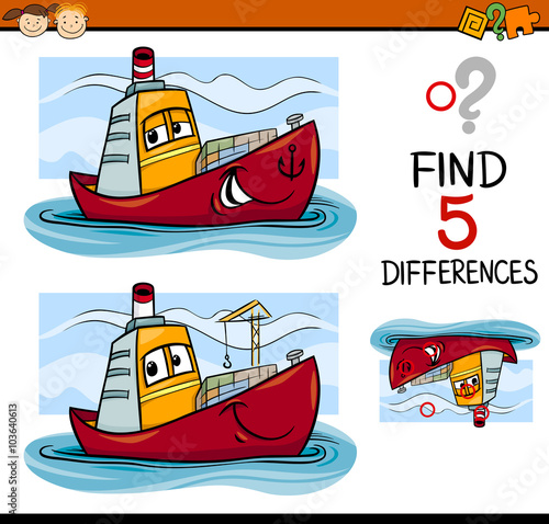 find the differences task for kids