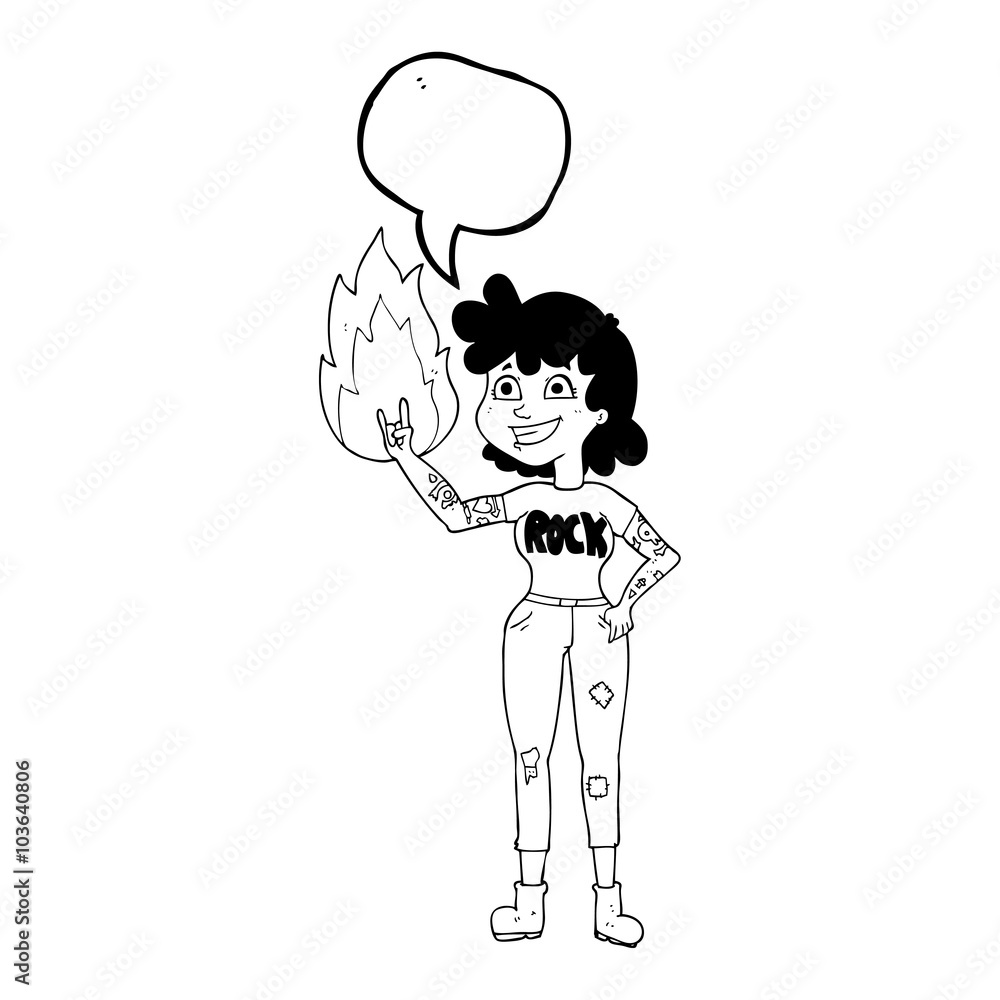 speech bubble cartoon rock girl speech bubble cartoon rock girl