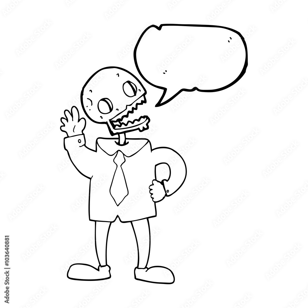 speech bubble cartoon zombie businessman speech bubble cartoon zombie businessman