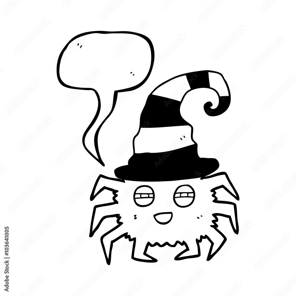 speech bubble cartoon halloween spider