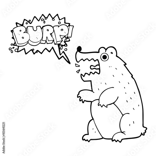 speech bubble cartoon bear burping