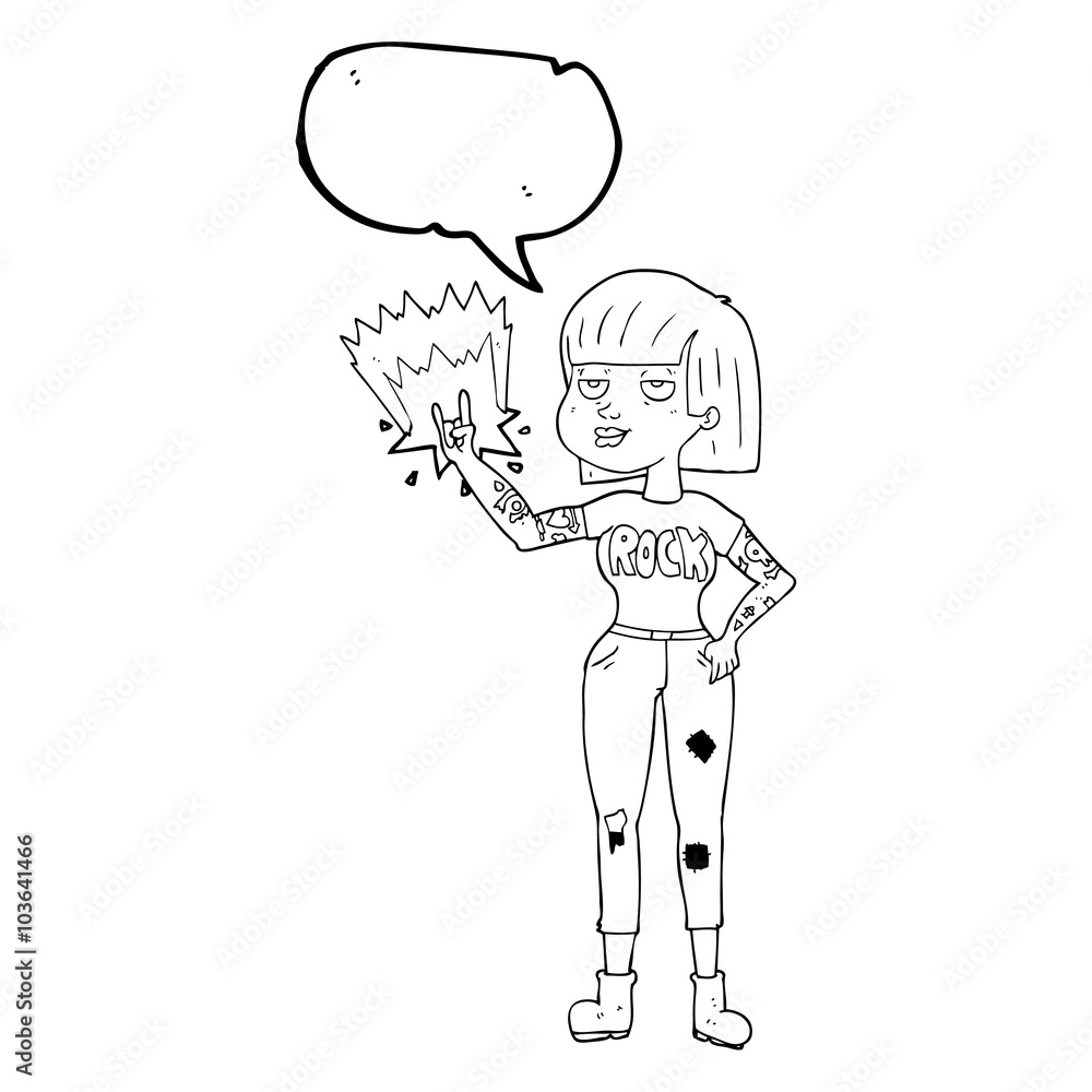 speech bubble cartoon rock girl speech bubble cartoon rock girl