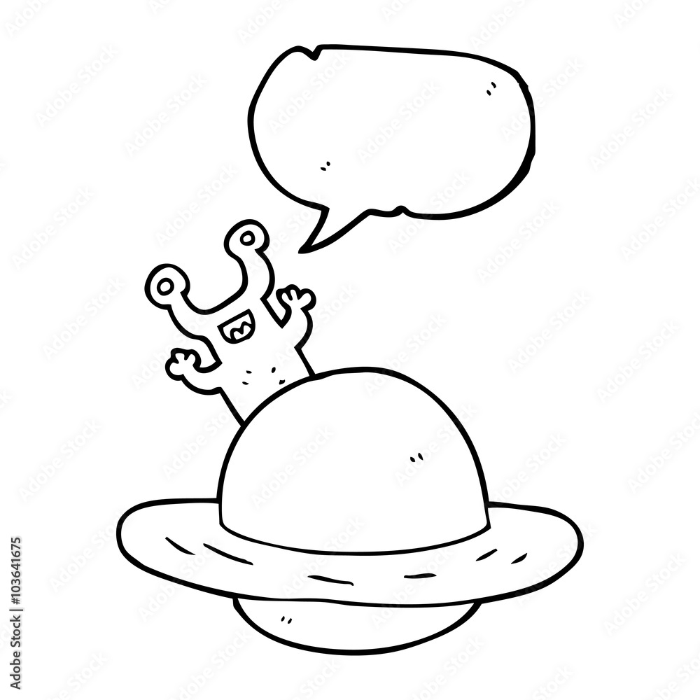 speech bubble cartoon alien planet speech bubble cartoon alien planet