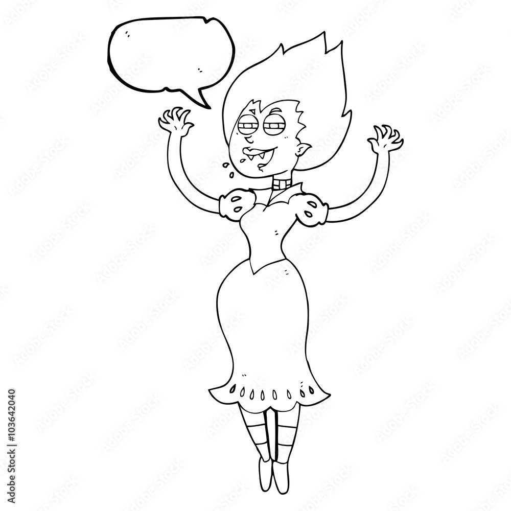 speech bubble cartoon vampire girl with bloody mouth speech bubble cartoon vampire girl with bloody mouth