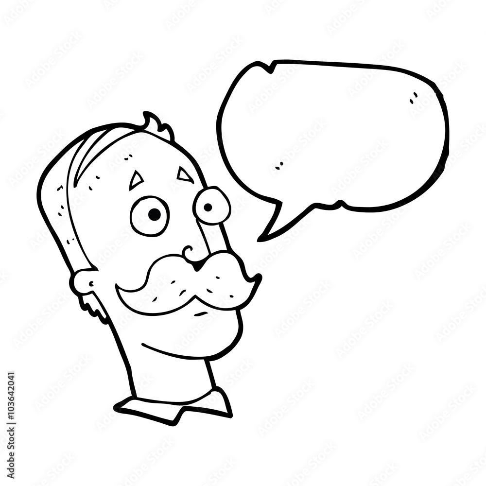 speech bubble cartoon man with mustache speech bubble cartoon man with mustache