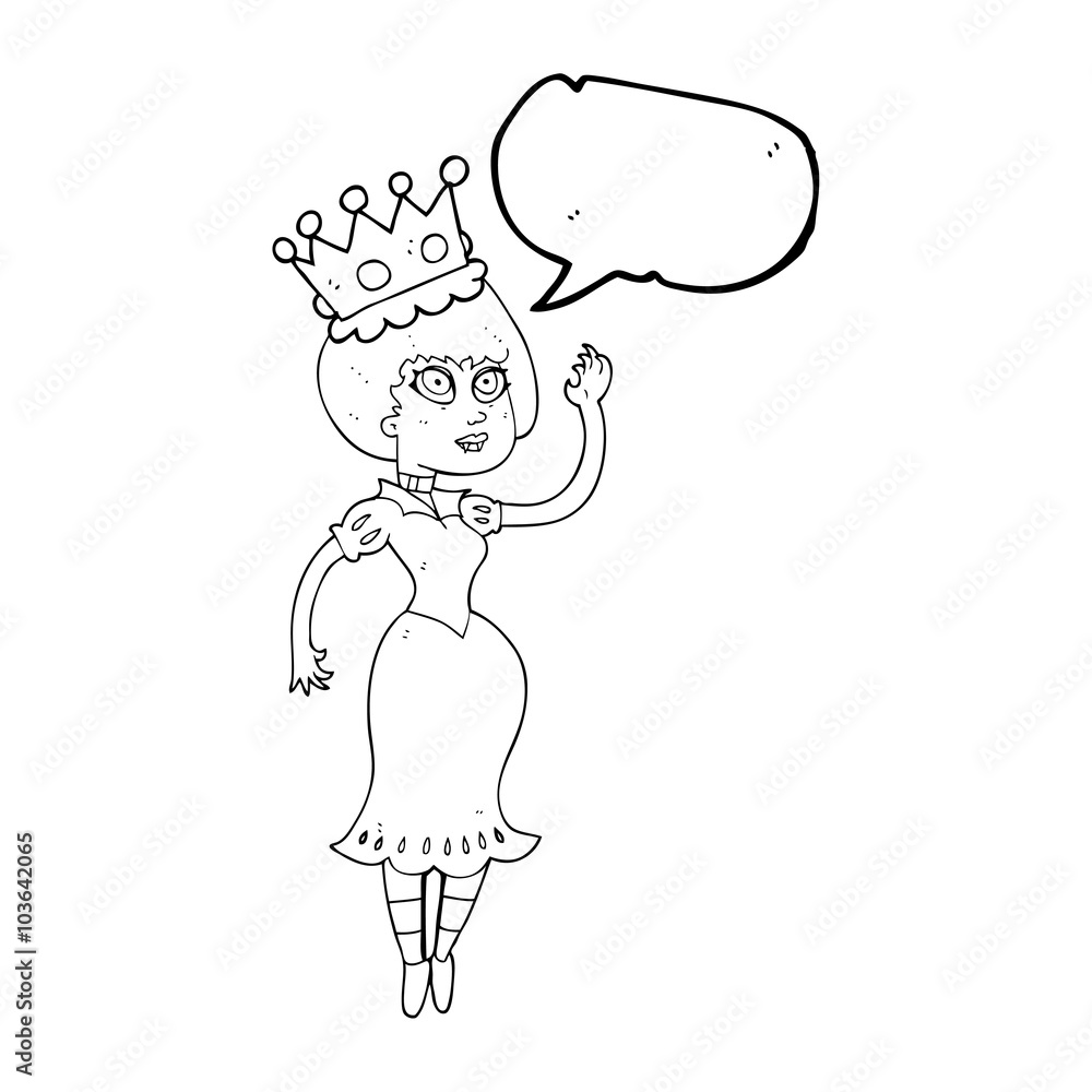 speech bubble cartoon vampire queen waving speech bubble cartoon vampire queen waving