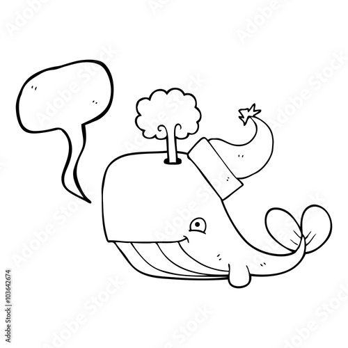 speech bubble cartoon whale wearing christmas hat