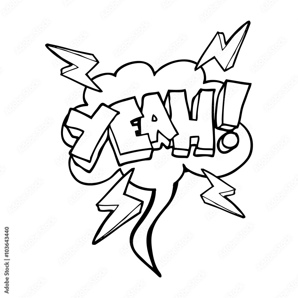 Yeah! speech bubble cartoon symbol Yeah! speech bubble cartoon symbol