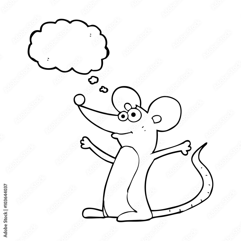 Obraz premium thought bubble cartoon mouse