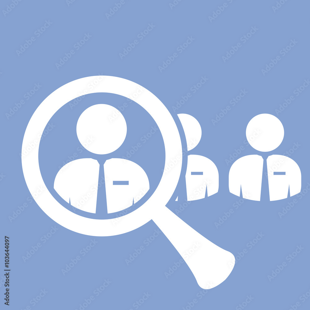 Staff search icon - finding a skilled employee Staff search icon - finding a skilled employee