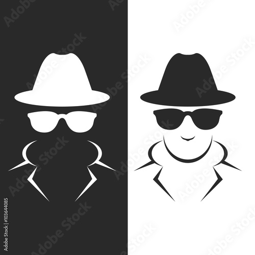 Undercover agent or spy - private detective icon