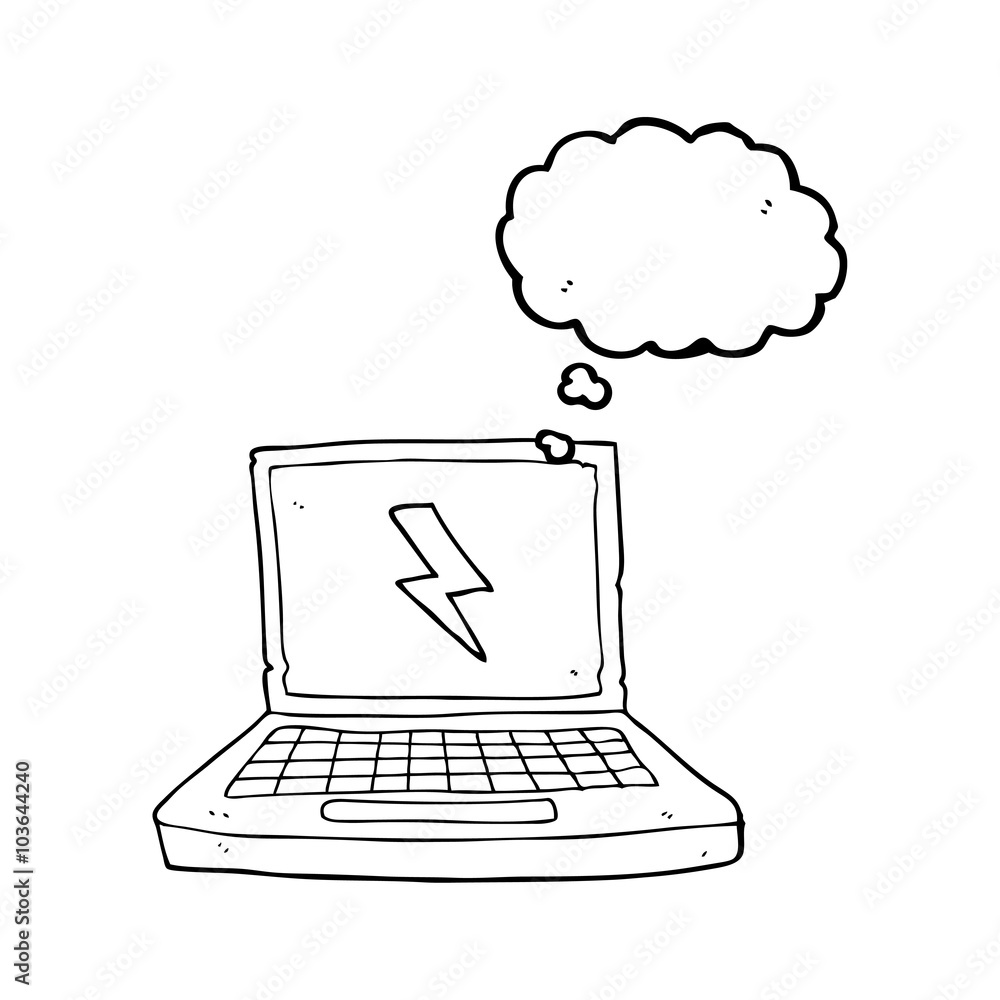 thought bubble cartoon laptop computer thought bubble cartoon laptop computer