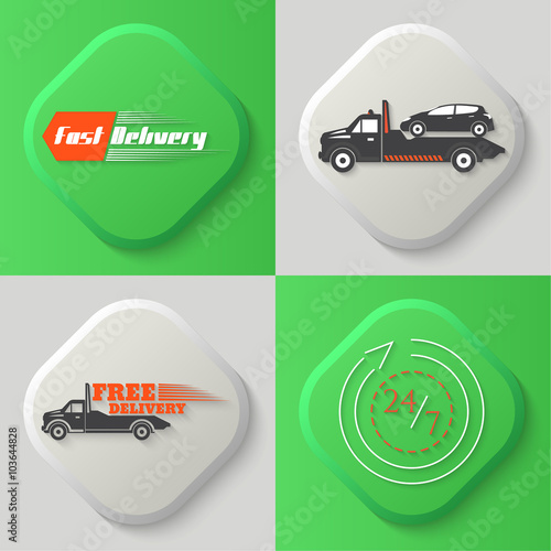 Set of four icons
