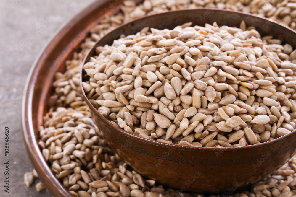 hulled sunflower seeds in dish hulled sunflower seeds in dish