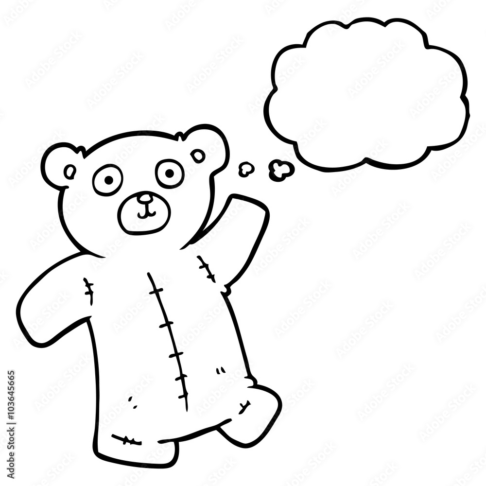 Naklejka premium thought bubble cartoon teddy bear
