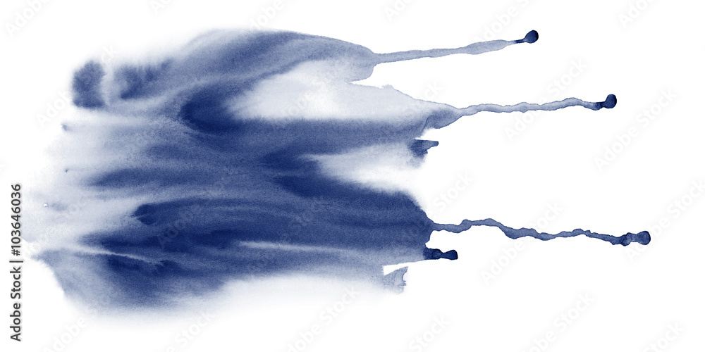 © larisa_zorina - Indigo fluid watercolor stains texture with drib. Abstract hand painting background on white. © larisa_zorina - Indigo fluid watercolor stains texture with drib. Abstract hand painting background on white.