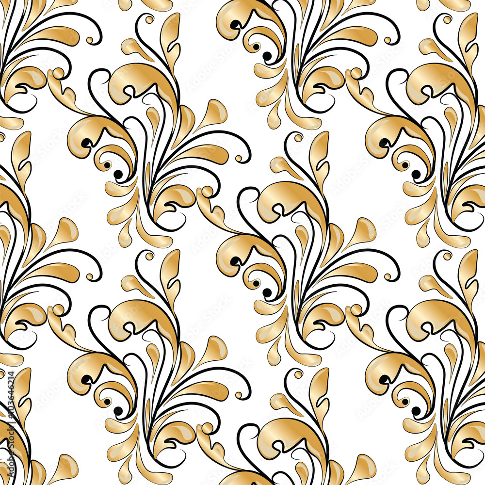 Golden Classic style ornament pattern. Vector