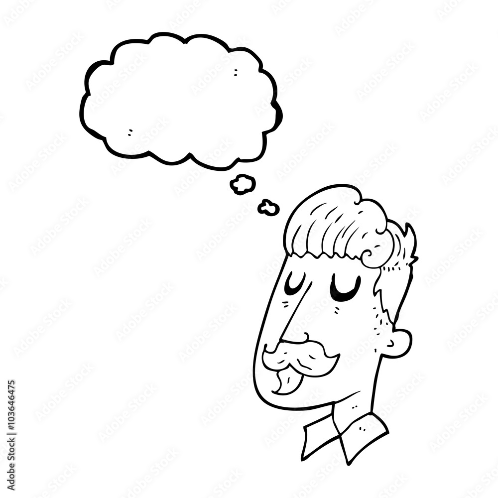 thought bubble cartoon man with mustache thought bubble cartoon man with mustache