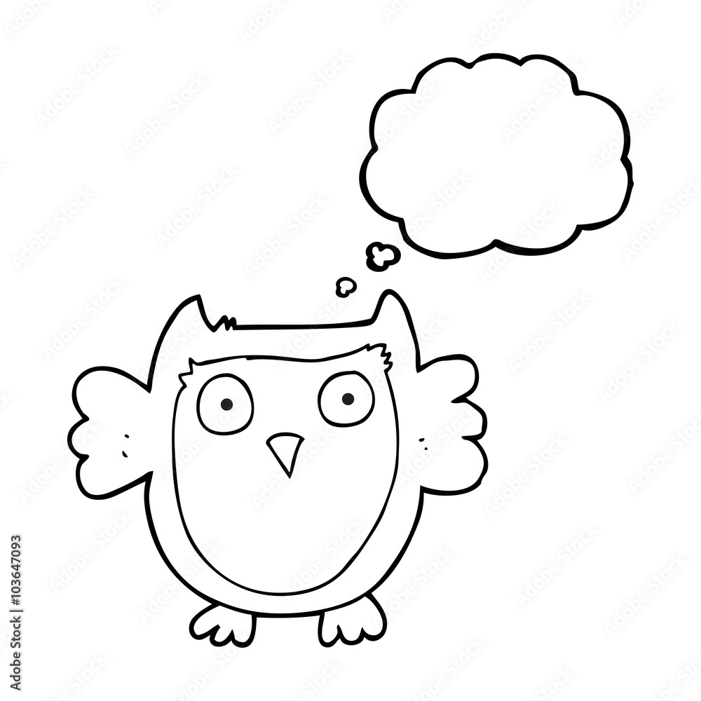 Fototapeta premium thought bubble cartoon owl