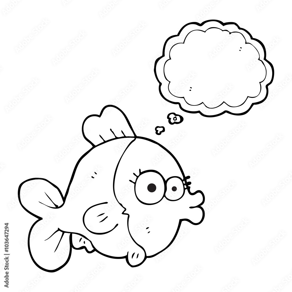 Obraz premium funny thought bubble cartoon fish